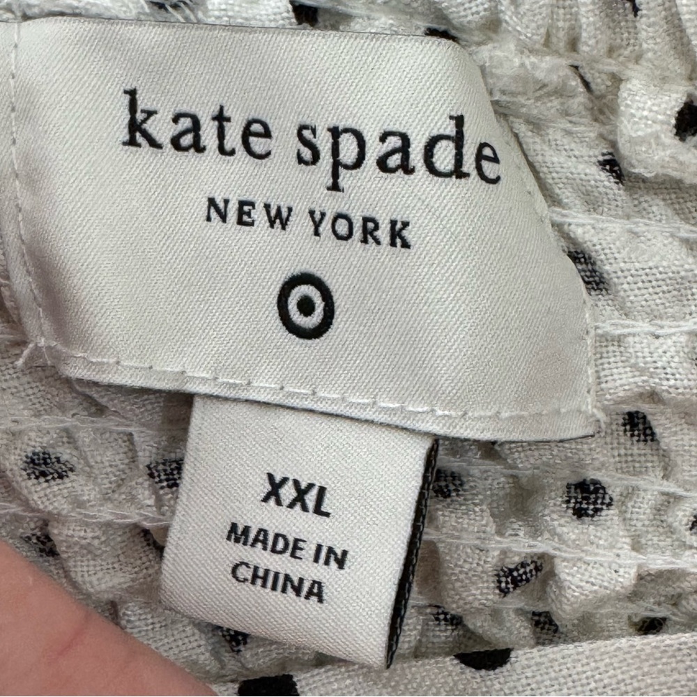 Kate Spade X Target Midi Dress Cream Black Polka Dot Women's XXL *NO BELT - Picture 11 of 15